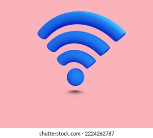 realistic wi-fi wireless internet connection icon 3d render design