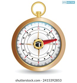 realistic wind compass for kabah direction or al haram mosque directional compass (translation text : kaba direction). Eps Vector