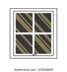 Ventana realista con ilustración vectorial de vidrio negro