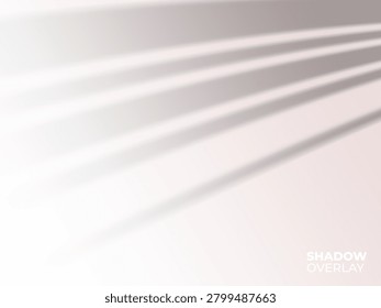 Realistic Window Blinds Shadow Overlay Effect, Aesthetic Venetian Blind Light Cast on Pink Gradient Background