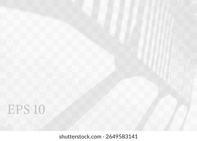Realistic window hallway shadow. Multiply Overlay effect. Long shadows light on wall or floor. Mesh gradient scenes of natural lighting. Realistic photo background, mockup design. Vector Illustration.