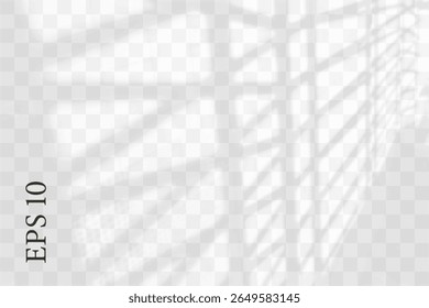 Sombra realista del pasillo de la ventana. Efecto Multiplicar superposición. Largas sombras iluminan la pared o el suelo. Escenas de degradado de malla de iluminación natural. Fondo realista de la foto, diseño de la maqueta. Ilustración vectorial.