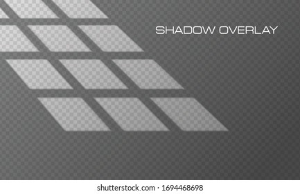Realistic window ligh, sunlight, transparent overlay shadow effects. Scenes of natural lighting. Vector illustration.