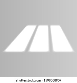 Realistic window light and shadow. Grey  background