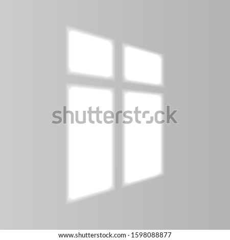 Realistic window light and shadow. Grey  background