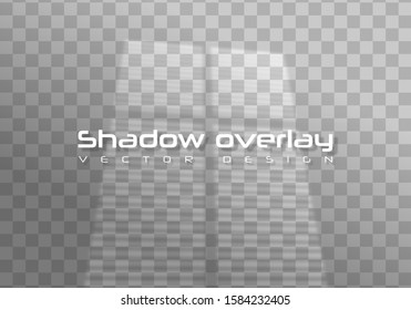 Realistic window light and shadow. Shadows, overlay effects mock up. Photo-realistic Vector illustration. Blank white background for design. 