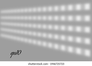 Realistic window shadow. Multiply Overlay effect. Long shadow light on wall or floor. Mesh gradient scenes of natural lighting. Jalousie perforation. Natural background for design. Vector illustration