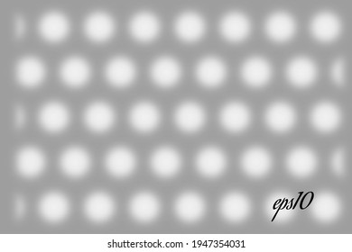 Realistic window shadow. Multiply Overlay effect. Long shadow light on wall or floor. Mesh gradient scenes of natural lighting. Circle perforation. Natural background for design. Vector illustration