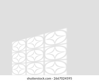 Realista efeito de sobreposição de sombra da janela com luz natural suave no fundo transparente. Montagem de vetor para design de iluminação interior, edição de fotos e projeto de design criativo.