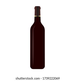 Realistic Wine bottle vector design illustration isolated in white background