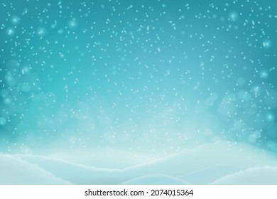 Realistic winter background with snowdrifts