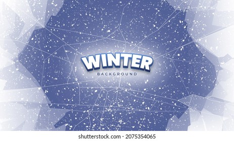 Realistic Winter Ice Cracks Background