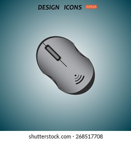 realistic wireless mouse. icon. vector design