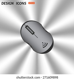 realistic wireless mouse. icon. vector design