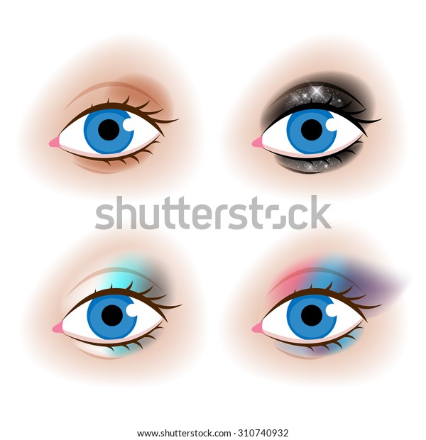Realistic Womans Eyes Vector Illustration Make Stock Vector (Royalty