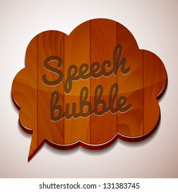 Realistic wood bubble isolated