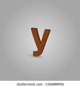 Realistic wood character from a typeset, vector illustration