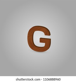 Realistic wood character from a typeset, vector illustration