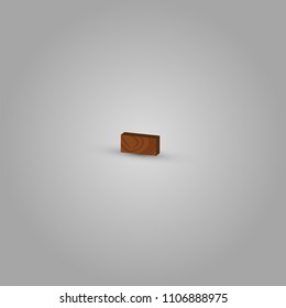 Realistic wood character from a typeset, vector illustration
