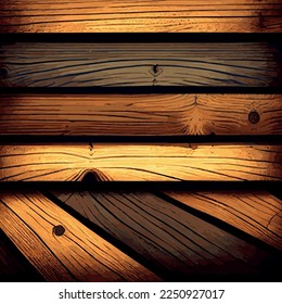 Realistic wood texture plank background, fiber texture pattern - Vector illustration