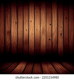 Realistic wood texture plank background, fiber texture pattern - Vector illustration