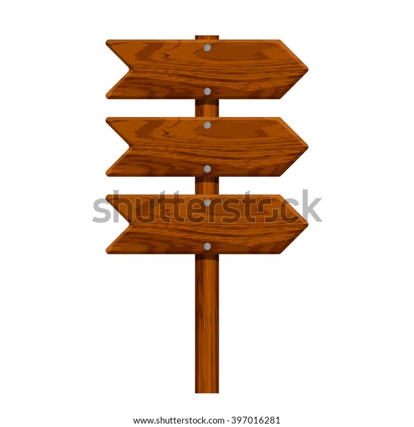 Realistic Wooden Arrow Set Nailed Isolated Stock Vector (Royalty Free ...