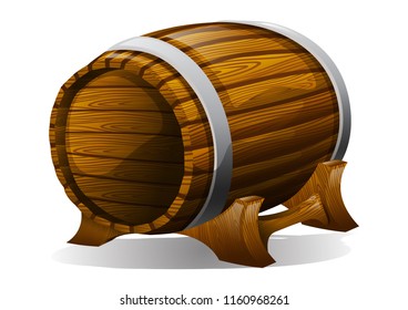 Realistic Wooden Barrel Object Vector Stock