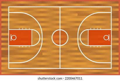 realistic wooden basketball court. wooden court background isometric parquet field