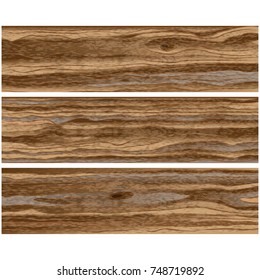 A realistic wooden board. Texture. Vector objects. 