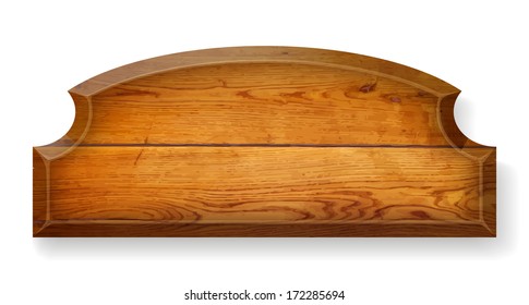 Realistic wooden board. Vector illustration.