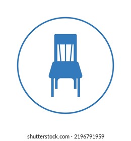 Realistic Wooden Dining Chair Icon | Circle Version Icon |