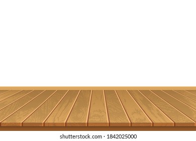 Realistic wooden floor on white background