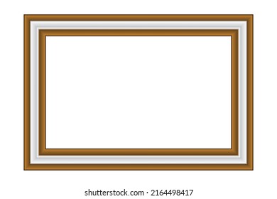 Realistic Wooden Frame Isolated On White Background. Vector