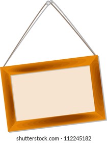 Realistic wooden frame, vector illustration