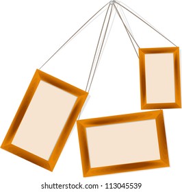Realistic wooden frames, vector illustration