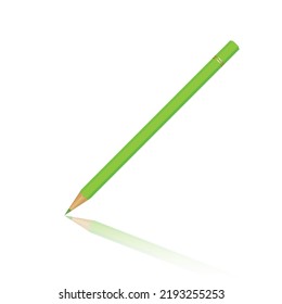 Realistic wooden light green pencil for school and preschool Art equipment