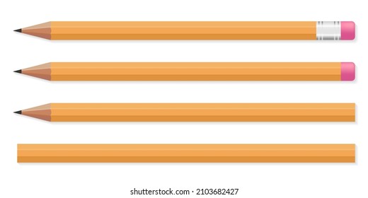 Realistic wooden pencil for decoration design. Vector illustration.