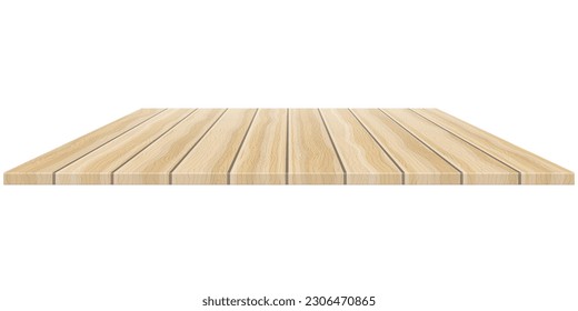 Realistic wooden table isolated on white background. Vector illustration. Eps 10.