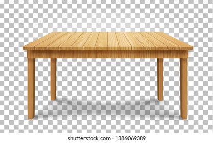 realistic wooden table on transparent background. wood table, 3d. Element for your design,game, advertising.vector illustration. - Shutterstock ID 1386069389