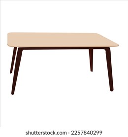 realistic wooden table on transparent background. wood table, 3d. Element for your design,game, advertising.vector illustration.Vector table with four legs light brown