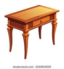 realistic wooden table on white background