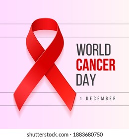 Realistic World Cancer Day background illustration. Vector illustration.