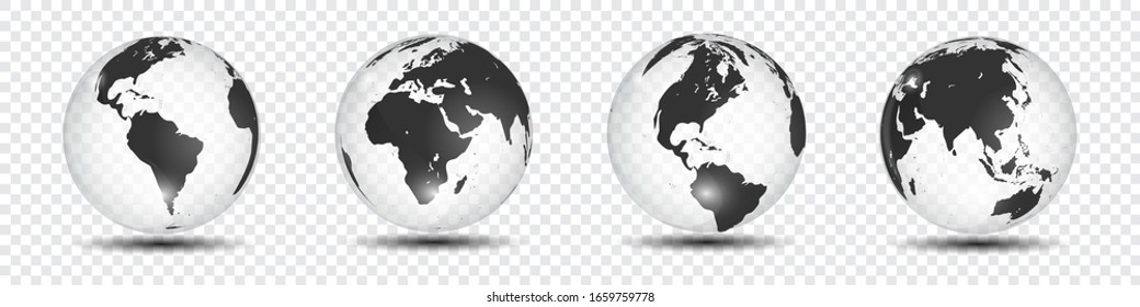 Realistic World Map Globe Shape Earth Stock Vector (Royalty Free ...