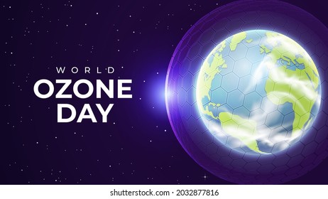 Día Mundial del Ozono Realista con la capa de ozono de barrera exagerada