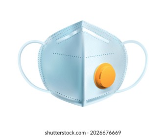 Realistic world pneumonia day composition with isolated image of filtering half mask vector illustration
