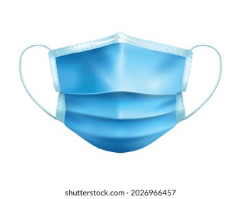 Composición del día de la neumonía en el mundo realista con imagen aislada de máscara protectora personal para ilustración vectorial de un solo uso