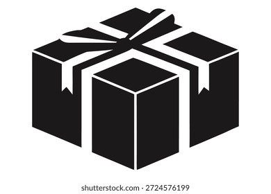 realistic wrapped box vector in mono