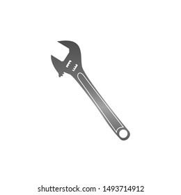 Realistic wrench design vector silver color