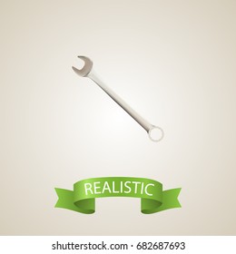 Realistic Wrench Element. Vector Illustration Of Realistic Spanner Isolated On Clean Background. Can Be Used As Spanner, Wrench And Key Symbols.
