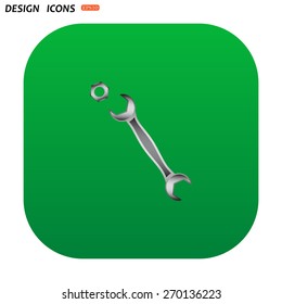 realistic wrench. icon. vector design